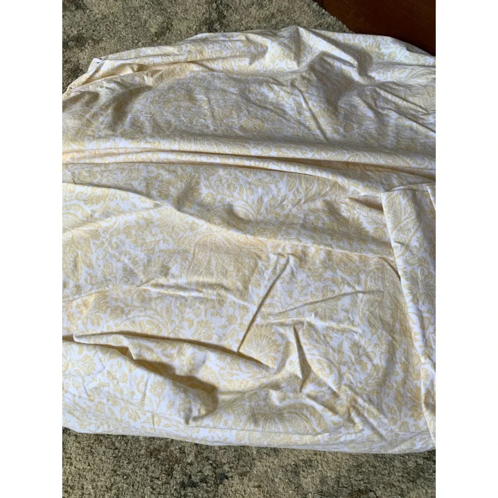 Lauren Ralph Lauren Home Yellow White Floral Damask 100% Cotton Sheet Set‎ full